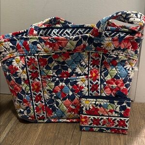 Vera Bradley Multicolor Floral Quilted Tote with Pouch